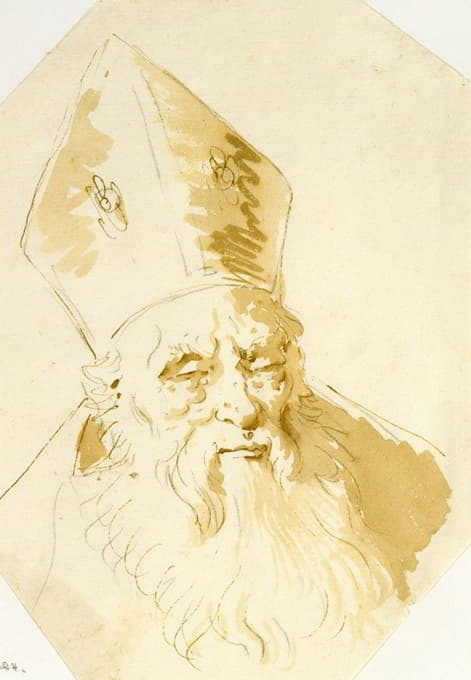 Giovanni Battista Tiepolo - Head of a Bishop