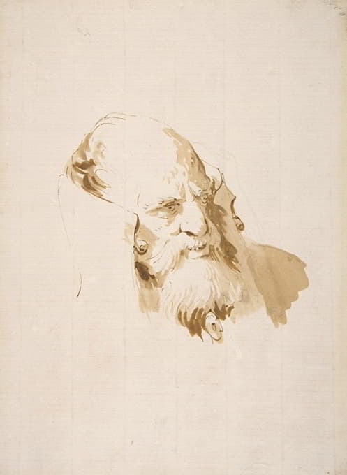 Giovanni Battista Tiepolo - Head of a Man Wearing a High Collar