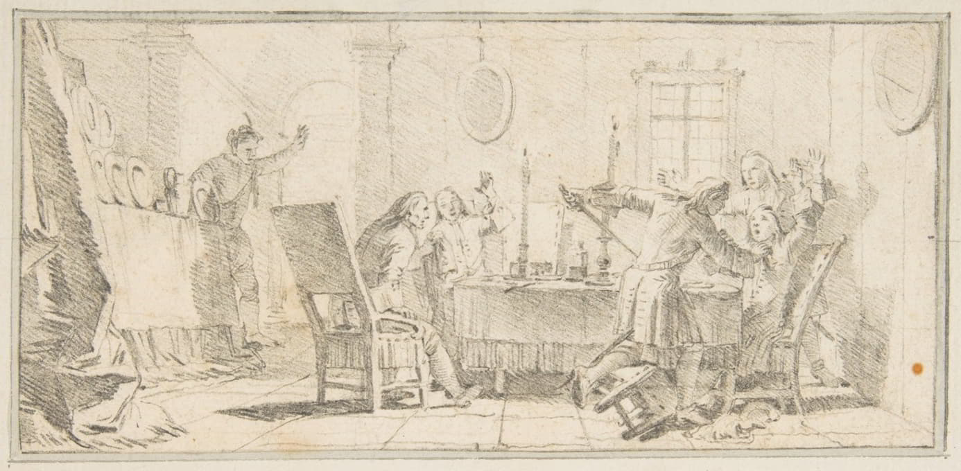 Giovanni Battista Tiepolo - Scene of a Murder in an Interior