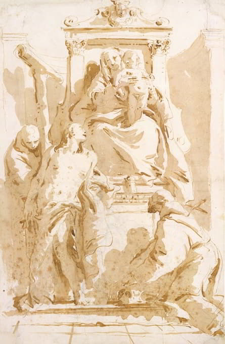 Giovanni Battista Tiepolo - Virgin and Child with Saint John of the Cross , Saint Sebastian, and Saint Peter of Alcantara