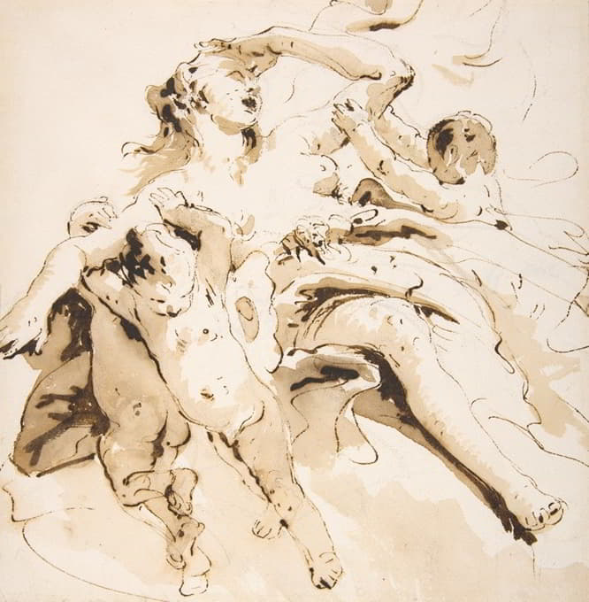 Giovanni Battista Tiepolo - Woman Transported by Three Putti
