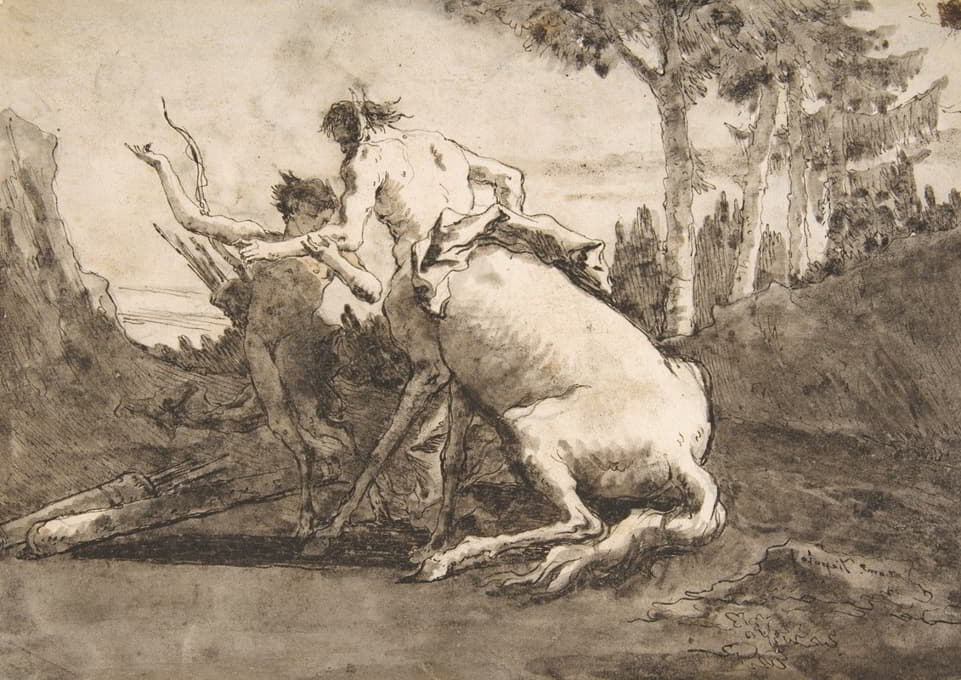 Giovanni Domenico Tiepolo - Centaur with a Young Satyr