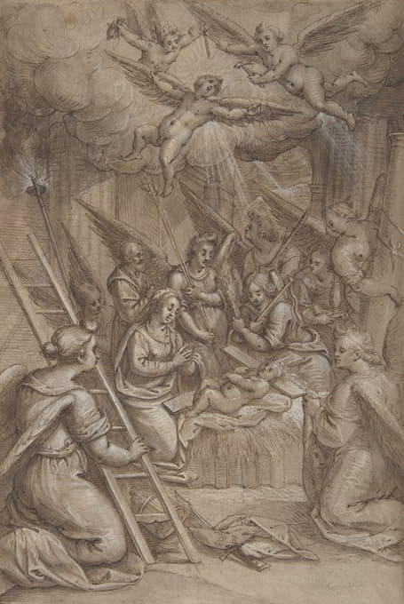 Gottfried de Wedig - The Christ Child Adored by Angels