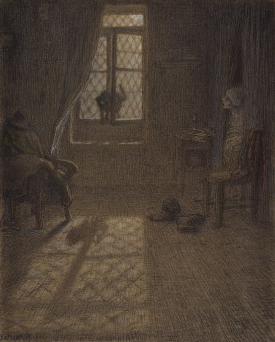 Jean-François Millet - ‘Le chat’ or The Cat at the Window