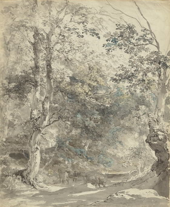 Johann Georg von Dillis - Wooded Landscape with Cows