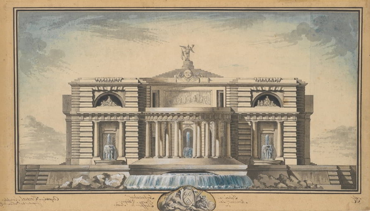 Louis Gustave Taraval - Design for a Neoclassical Building, Thought to be a School of Arts for the City of Stockholm