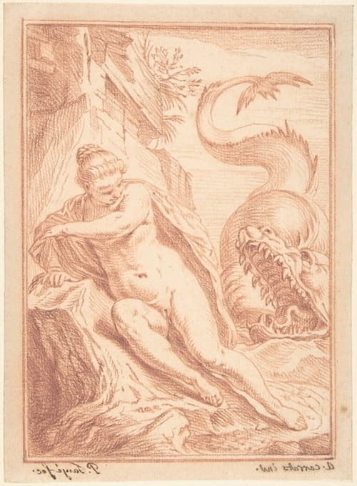 Pieter Tanjé - Andromeda, after Agostino Carracci