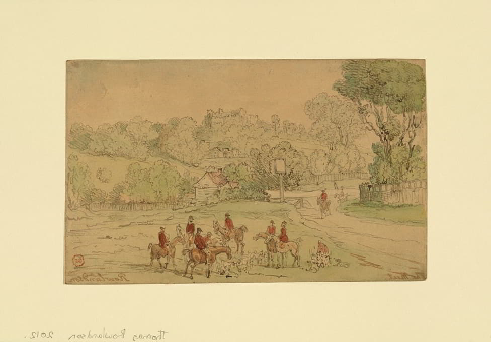 Thomas Rowlandson - Landscape with Hunting Scene