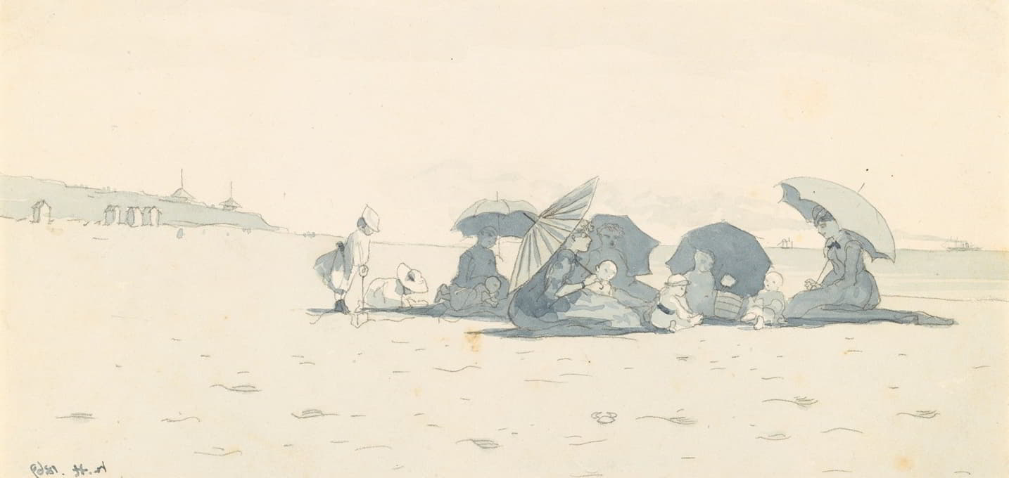 Winslow Homer - Women and Children on Beach at Long Branch, New Jersey