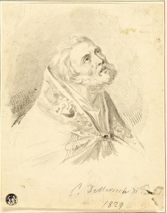 Carlo Dellarocca - Bust of Bishop Saint, with Slight Figure Sketches