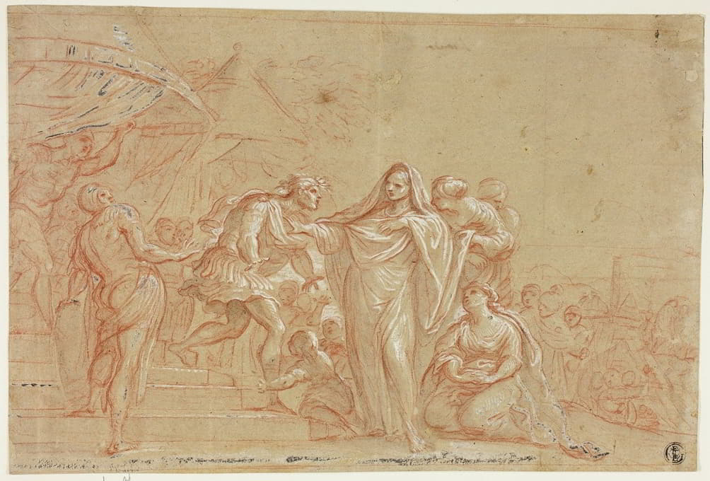 Circle of Agostino Masucci - Coriolanus with Veturia and Volumnia at the Volscian Camp
