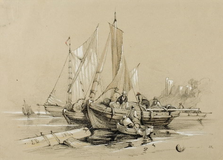 Eugène Blery - Harbor with Cutters