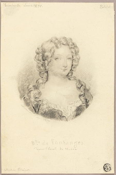 Eugène Devéria - Medallion Portrait of Mlle de Fontanges