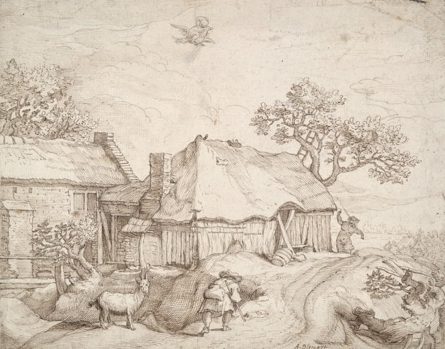 农场建筑与农民，山羊，和绑架加尼梅德