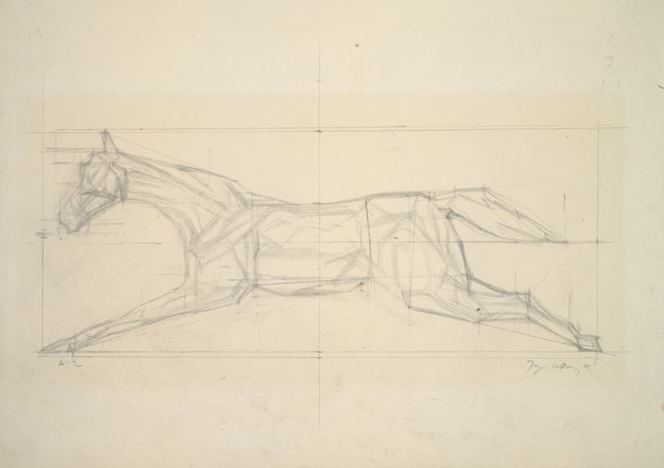 Jacques Villon - Jockey Series, no.2 (Horse seen from side)