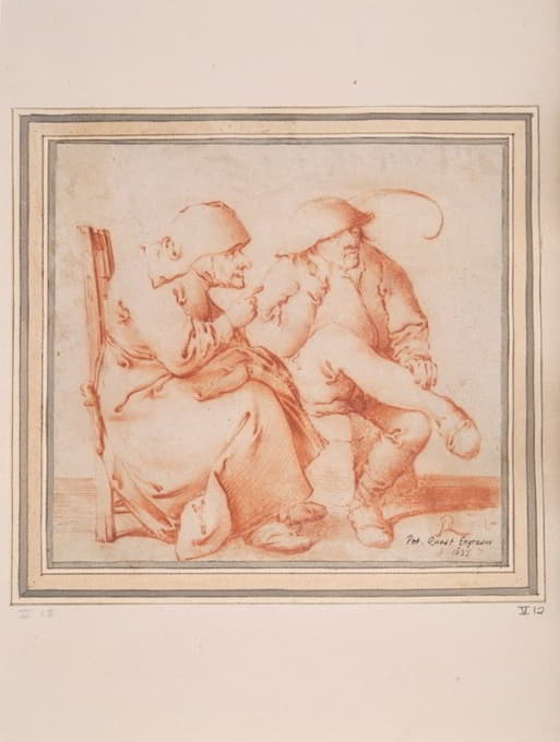 Pieter Jansz. Quast - Old Peasant Couple Seated
