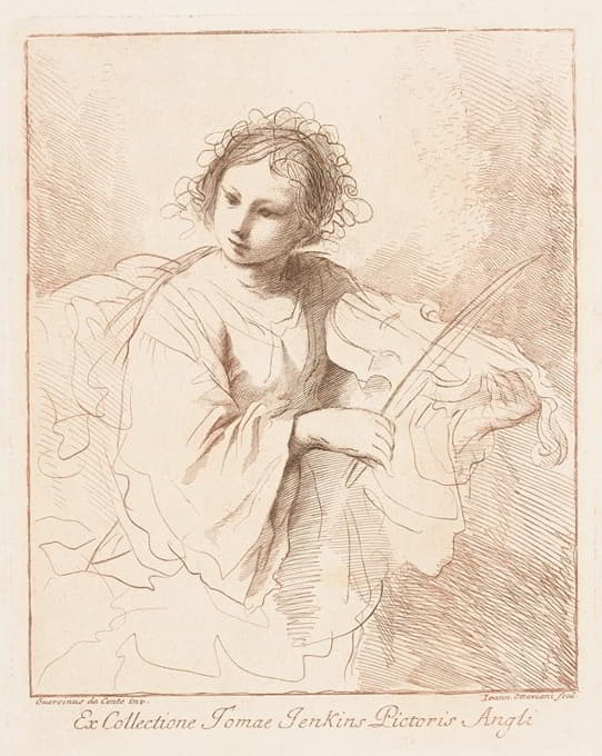 After Guercino - Woman Playing a Violin