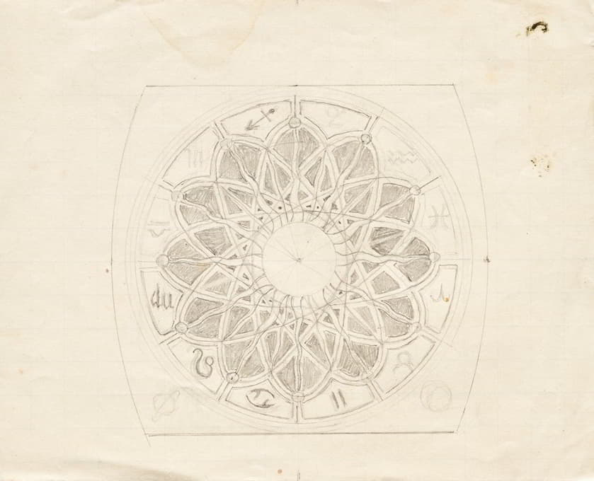 Franz von Matsch - Skizze für das Ziffernbaltt der Ankeruhr