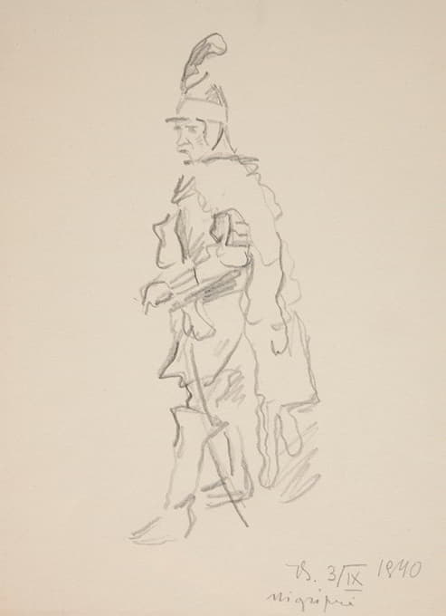 1941年伊戈尔·萨琴基（1906-1950）拍摄的电影《戴头盔的骑士》中的演员草图