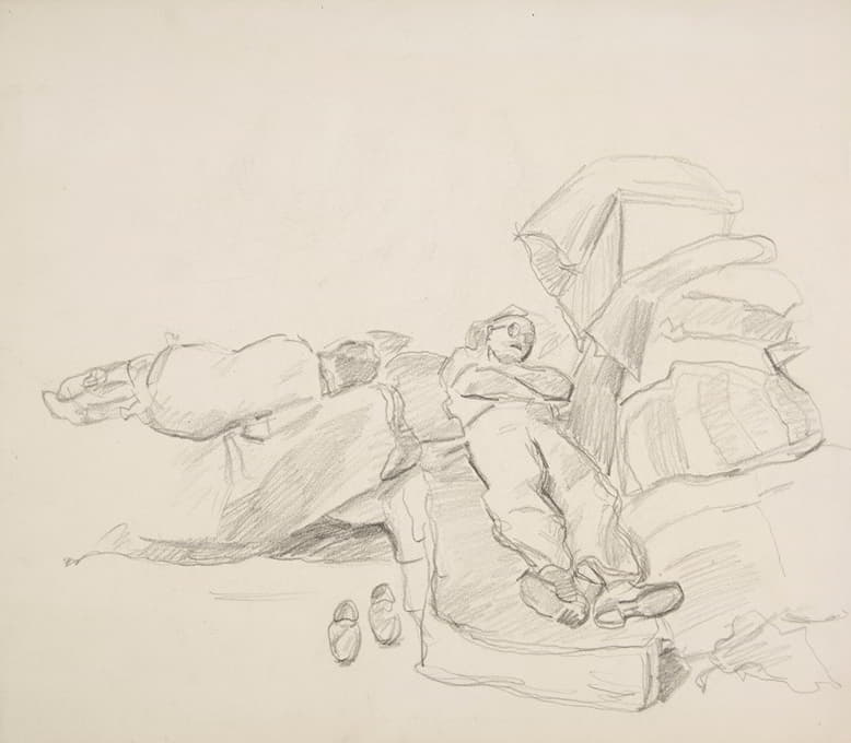 Ivan Ivanec - Śpiący mężczyźni – szkic