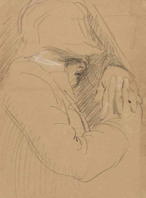 Benjamin Robert Haydon - Study of a Sleeping Man, with a Hat and Clasped Hands
