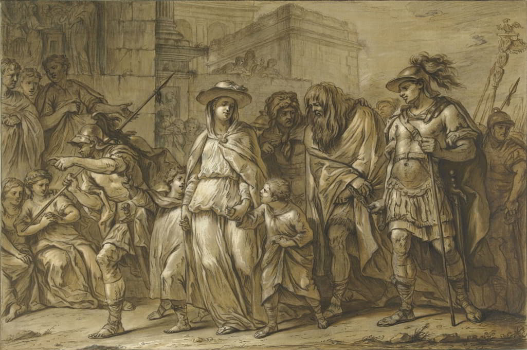 朱利叶斯·萨比努斯和埃波尼娜及其两个孩子被罗马俘虏