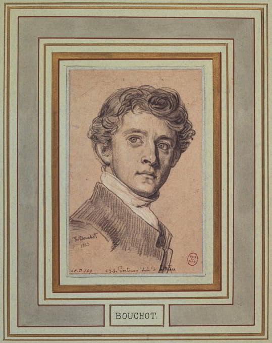 François Bouchot - Portrait du peintre hollandais C.J. de Portman