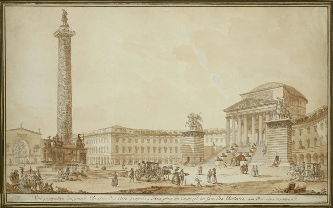 François-Joseph Bélanger - Projet d’un grand théâtre des Arts pour la réunion du Louvre aux Tuileries