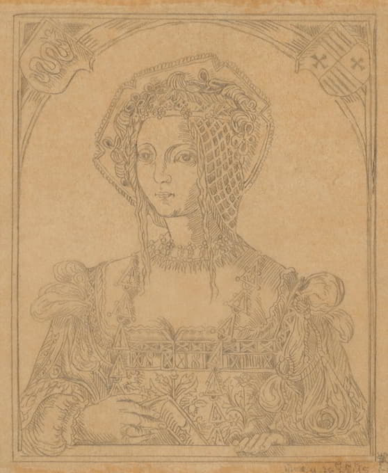 Stanisław Wyspiański - Drawing of a 16th-century Portrait of Queen Bona Sforza (1494–1557)