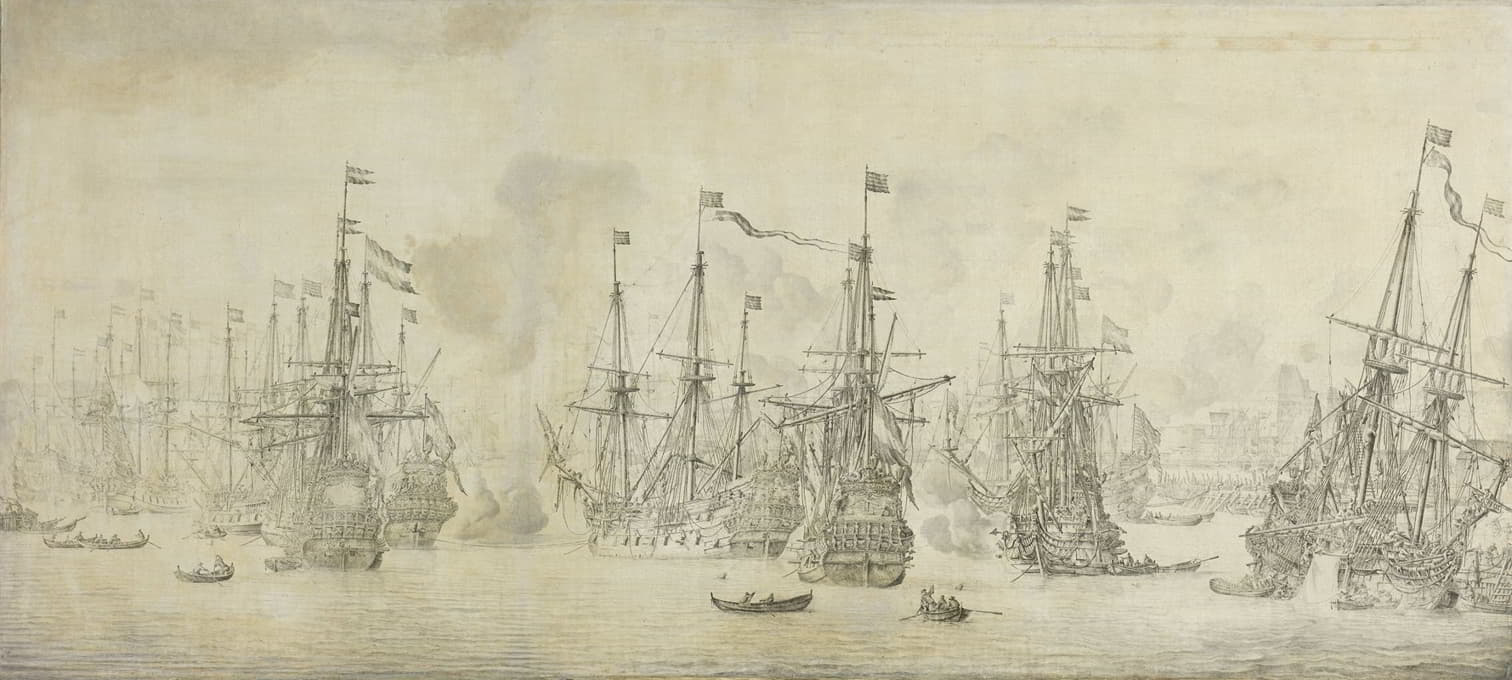 1665年8月12日，英国人在挪威卑尔根港对返回舰队的失败攻击；第二次英荷战争的一个插曲