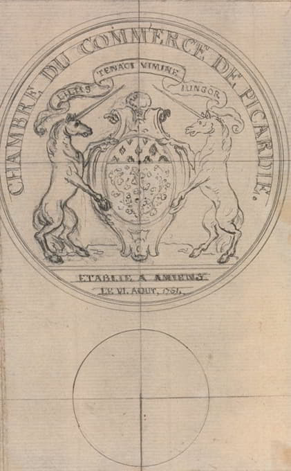 Hubert-François Gravelot - Design for a Coin; Chambre de Commerce de Picardie
