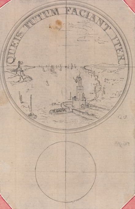 Hubert-François Gravelot - Design for a Coin; Queis Tutum Faciant Iter