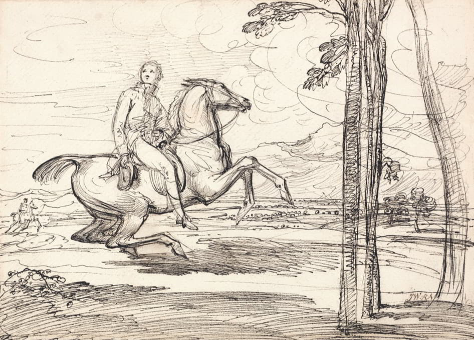 James Ward - A Horseman in a Landscape