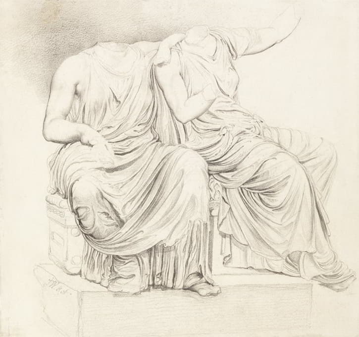 James Ward - Study of Two Headless Classical Statues