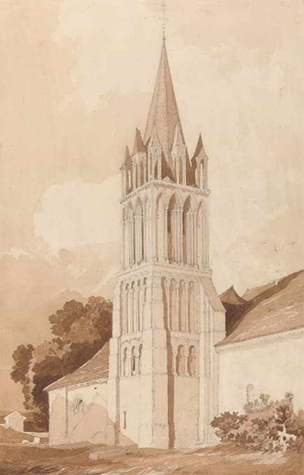 John Sell Cotman - South-East View of the Church of Ifs, Near Caen, Normandy