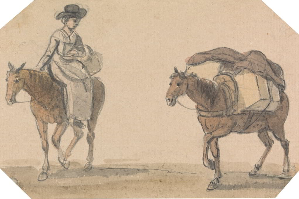 Paul Sandby - Girl with Packhorse
