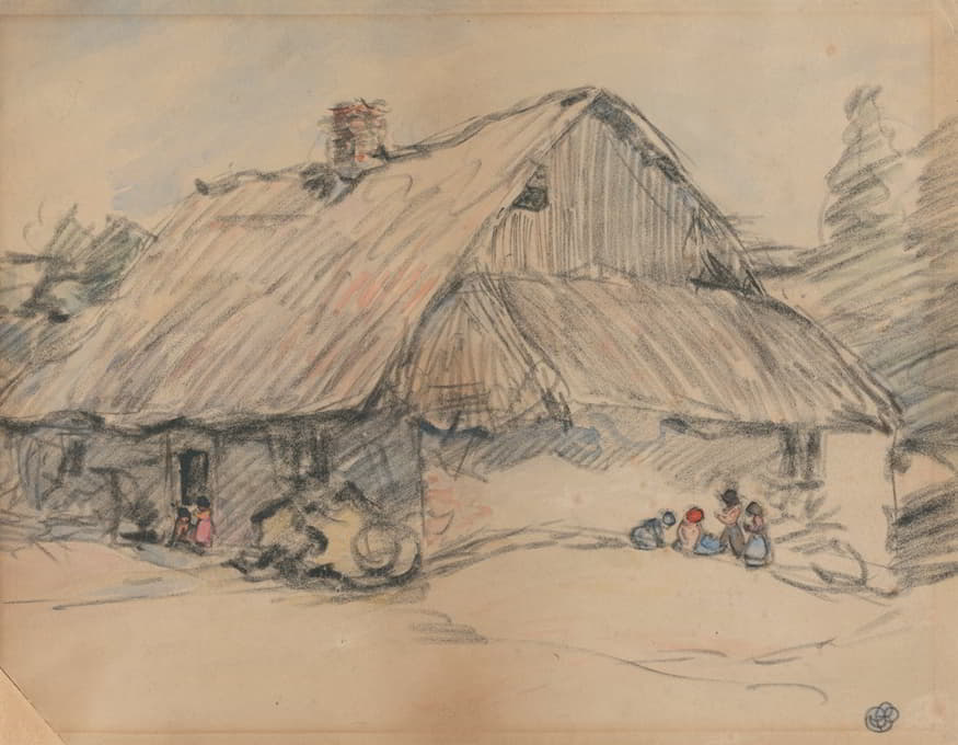 Robert Polhill Bevan - Farmhouse with Children