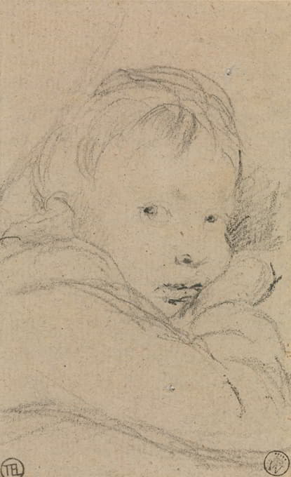 Sir David Wilkie - A Child Resting His Cheek on His Hand, Head and Shoulders
