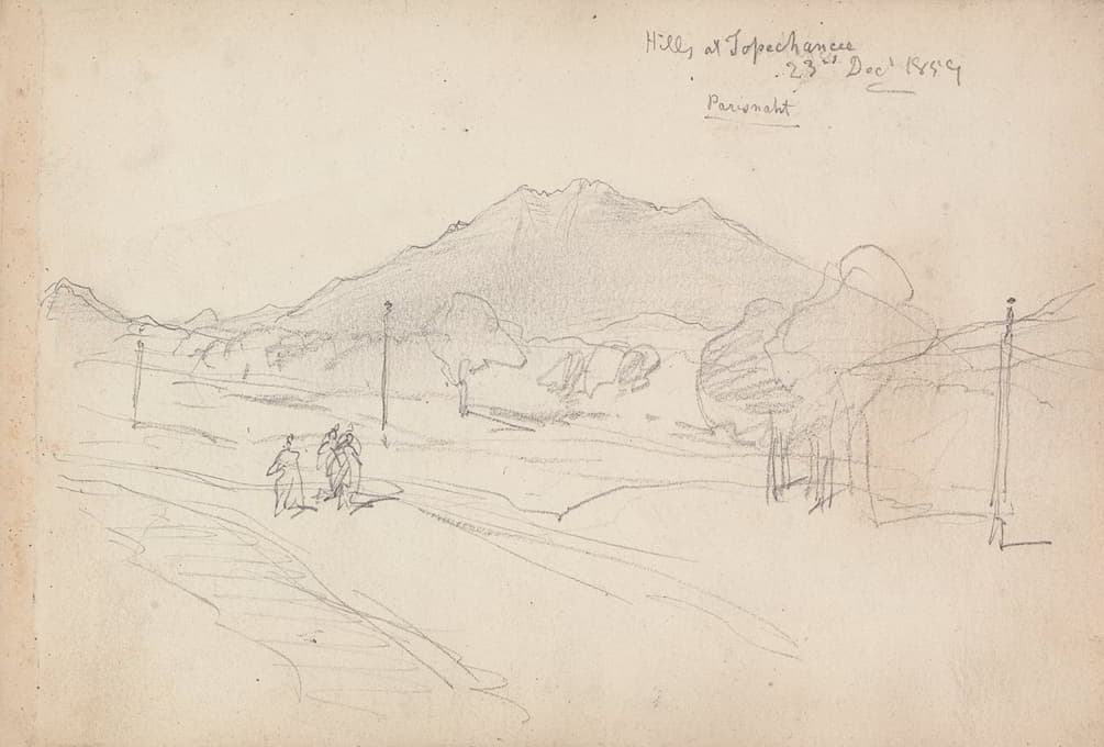 William Simpson - Hills at Topechancee, 23 December 1859