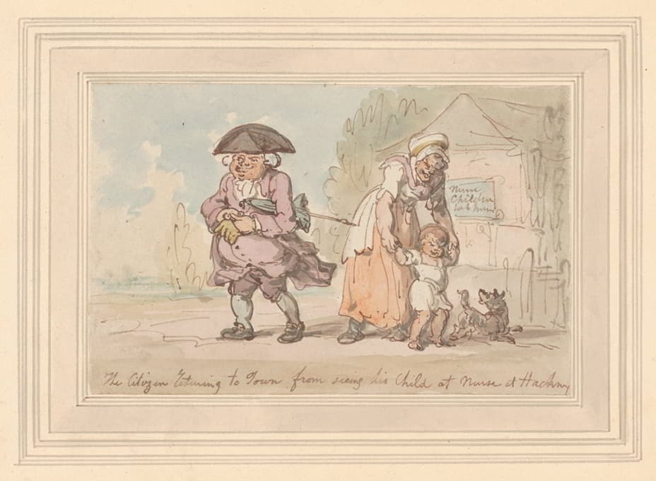 Thomas Rowlandson - A citizen returning to town from seeing his child…