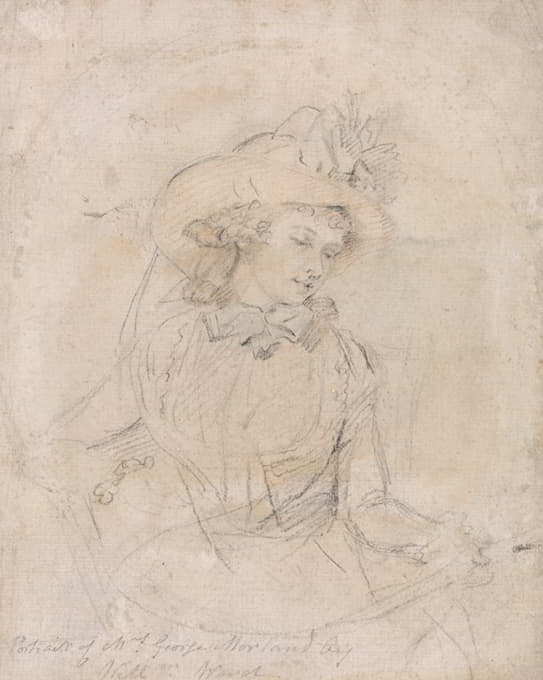 William Ward - Portrait Study of Mrs. George Morland