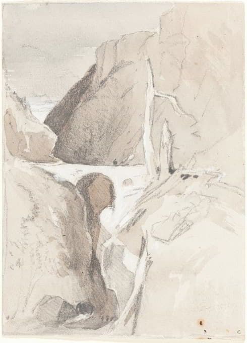 John Sell Cotman - Gorge with Tree Stumps