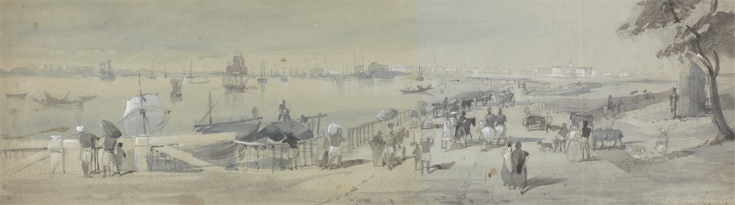 Sir Charles D'Oyly - General View of Calcutta, from the Entrance to the Water Gate of Fort William