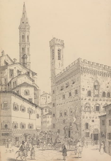 Sir Charles D'Oyly - South View of the Barqello or State Prison and Spire of the Badia