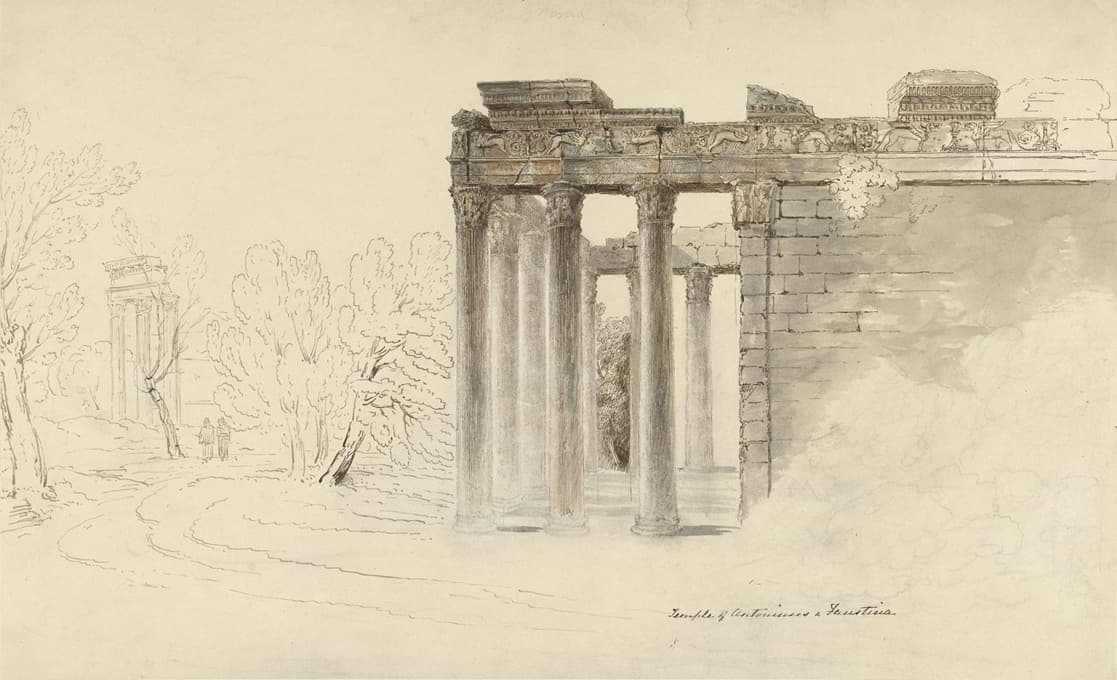 Hugh William Williams - De tempel van Antoninus en Faustina te Rome