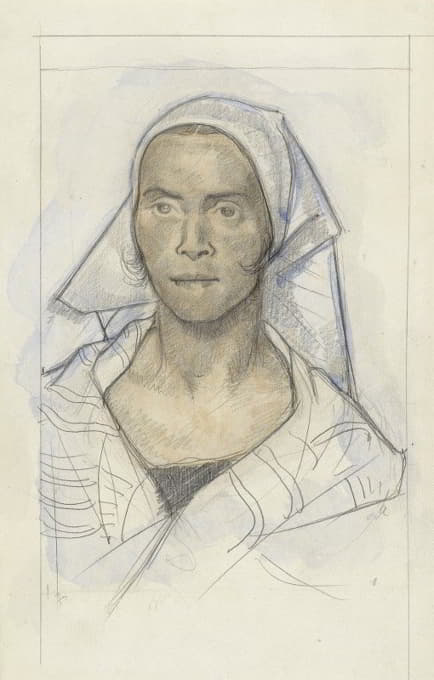 戴头巾的女人的肖像