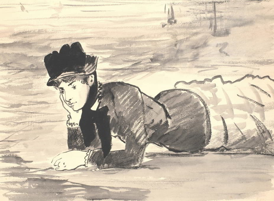 躺在海滩上的女人Annabel Lee