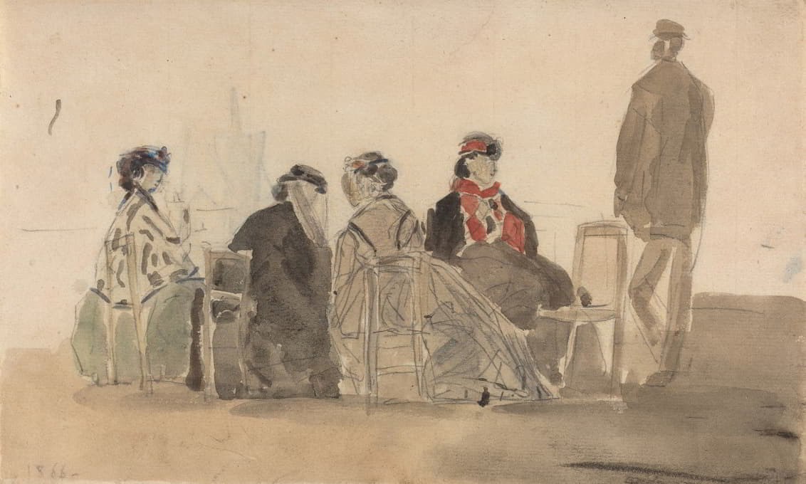 四位女士坐在特鲁维尔