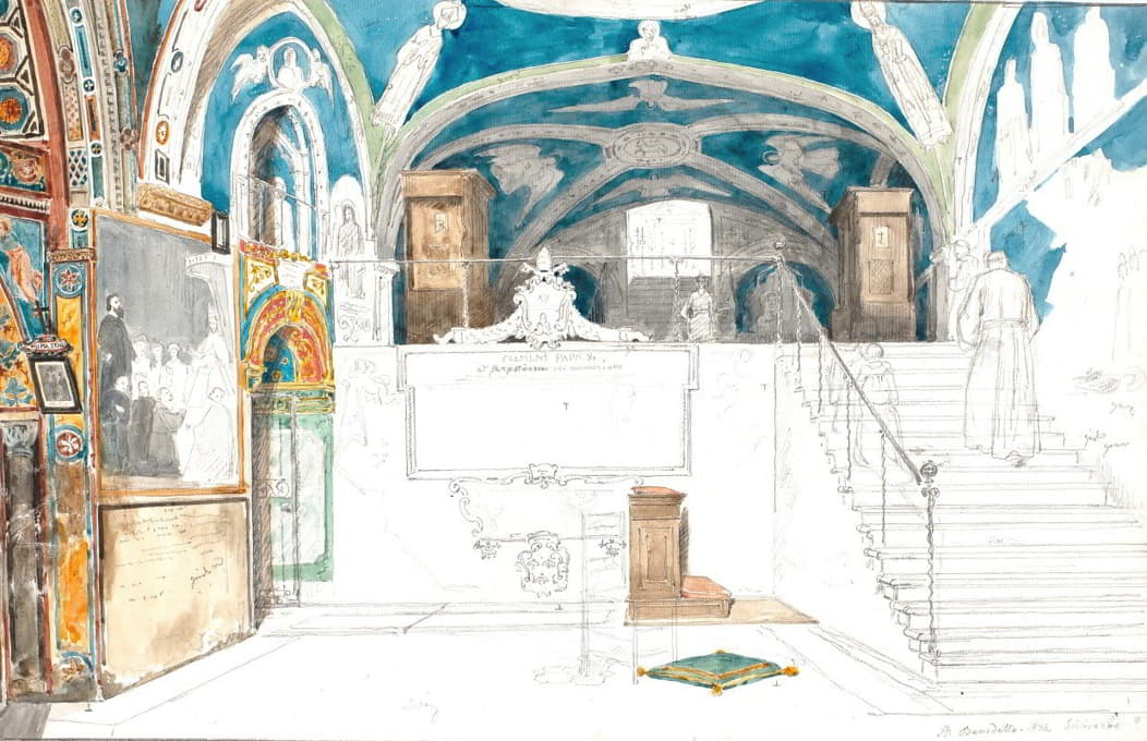Martinus Rørbye - Det indre af klostret S. Benedetto i Subiaco