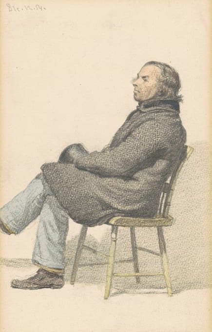 Sanford Robinson Gifford - Man Seated in Hitchcock Chair